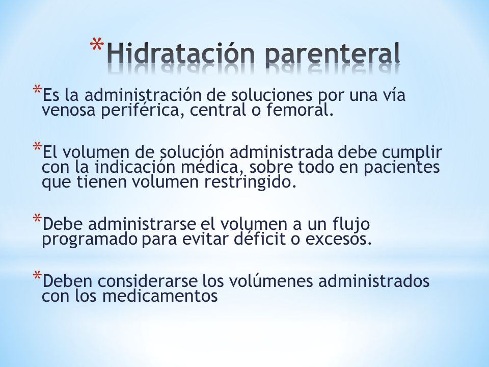 hidratacion parenteral